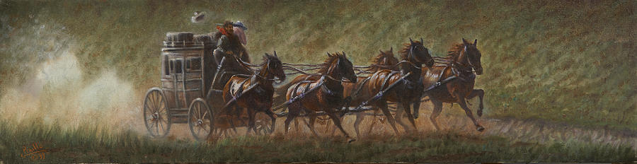 Desert Painting - The Stage Coach by Gregory Perillo