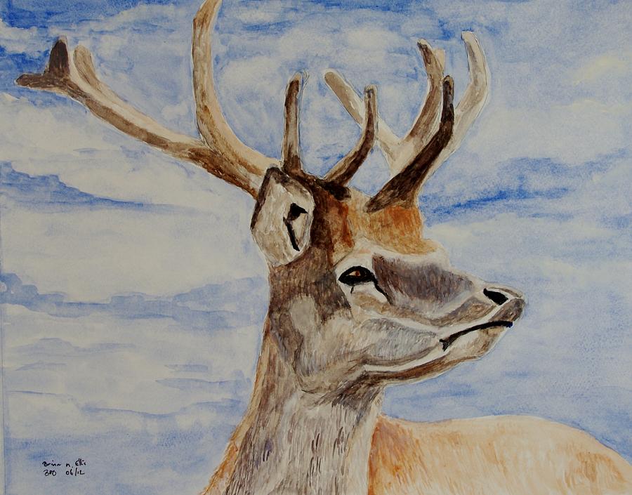 Deer Painting - The Stags Head by Brian Ellis