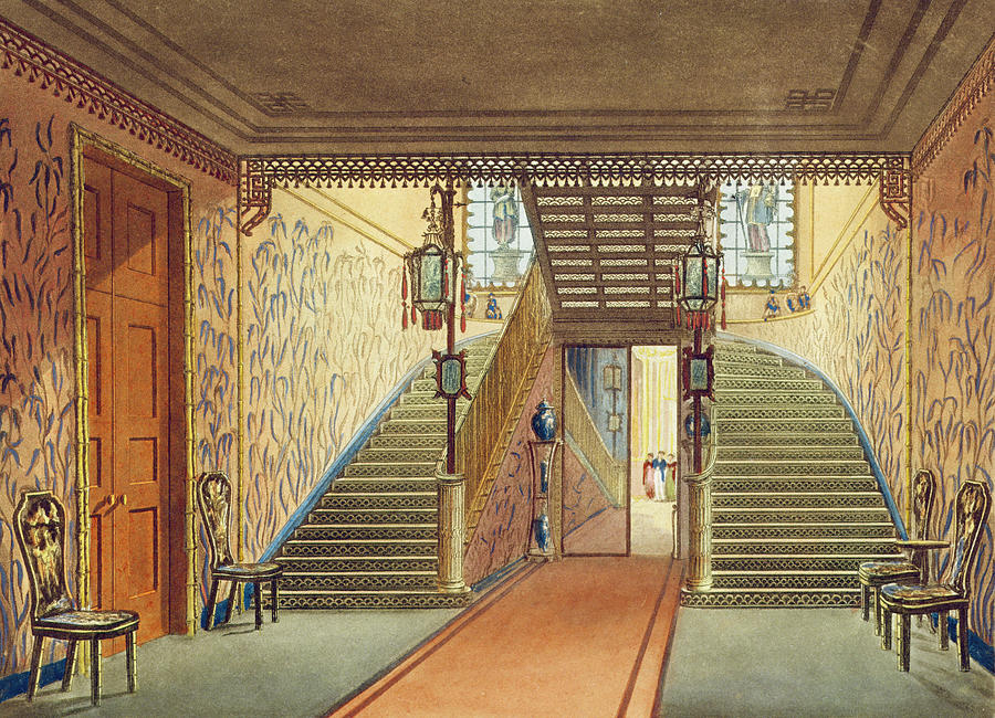 Double Painting - The Staircase, From Views Of The Royal by John Nash