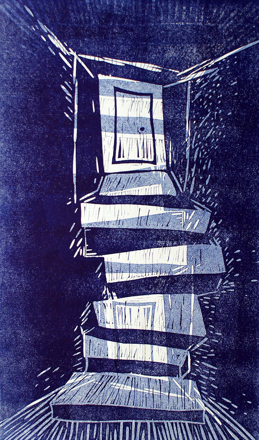 The stairs to... Drawing by Jolly Van der Velden