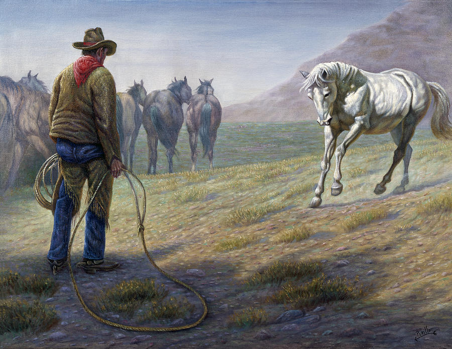 Horse Painting - The Standoff by Gregory Perillo