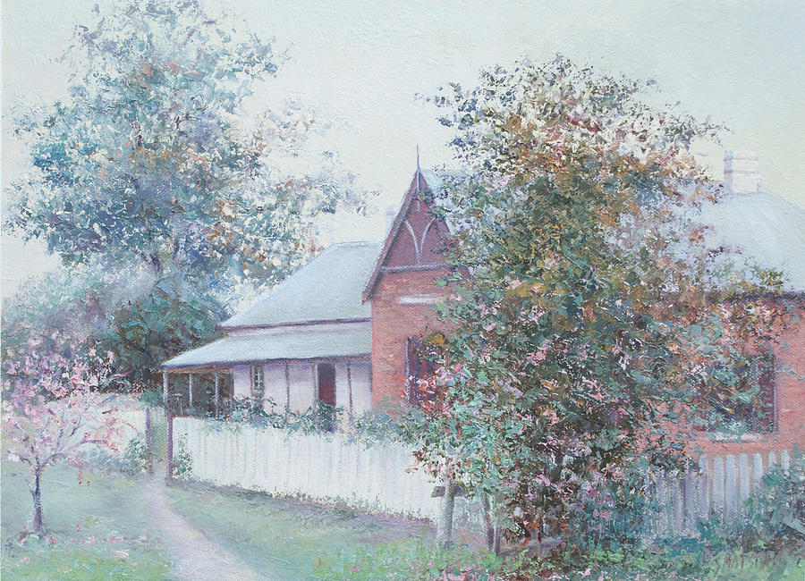 Spring Painting - The Stationmasters Cottage by Jan Matson