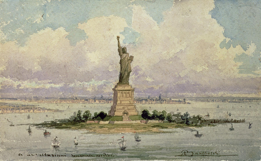 Statue Of Liberty Painting - The Statue Of Liberty  by Frederic Auguste Bartholdi