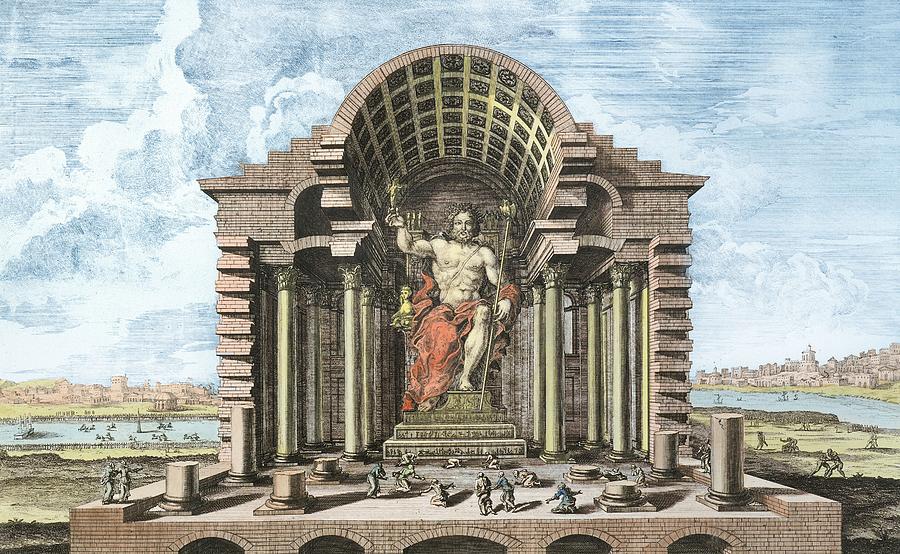 Athlete Drawing - The Statue Of Olympian Zeus By Phidias by Johann Bernhard Fischer von Erlach