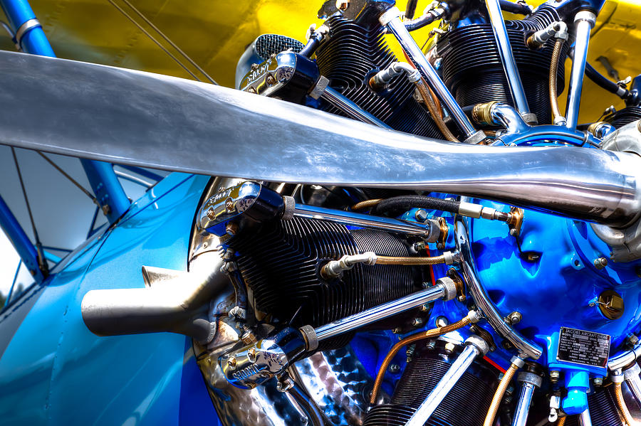 Airplane Photograph - The Stearman Jacobs Aircraft Engine by David Patterson
