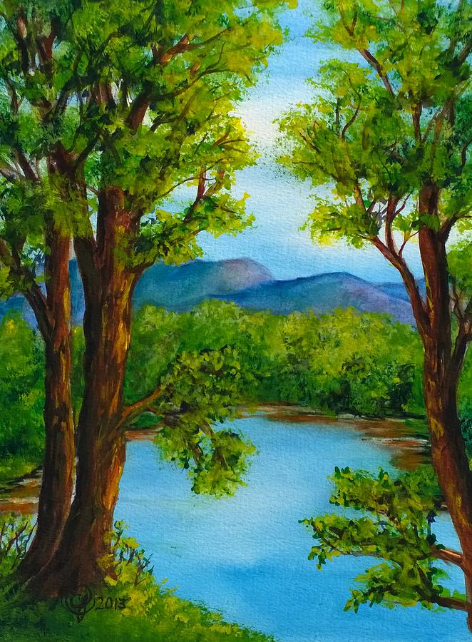 Tree Painting - The Still Blue by Catherine Jeffrey