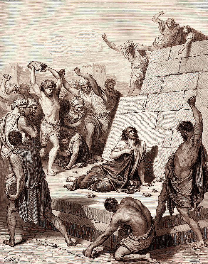 Gustave Dore Drawing - The Stoning Of Saint Stephen, By Gustave Dore by Litz Collection