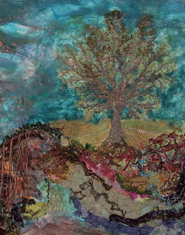 Nature Mixed Media - Standing Oak - 1b by Pam Reed