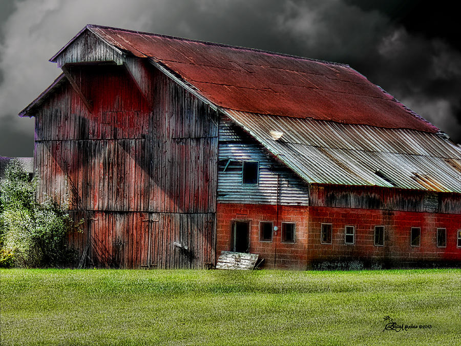 Barn Photograph - The Storm is Brewing - Features in Barns big and small and Visions in the Night Groups by Ericamaxine Price