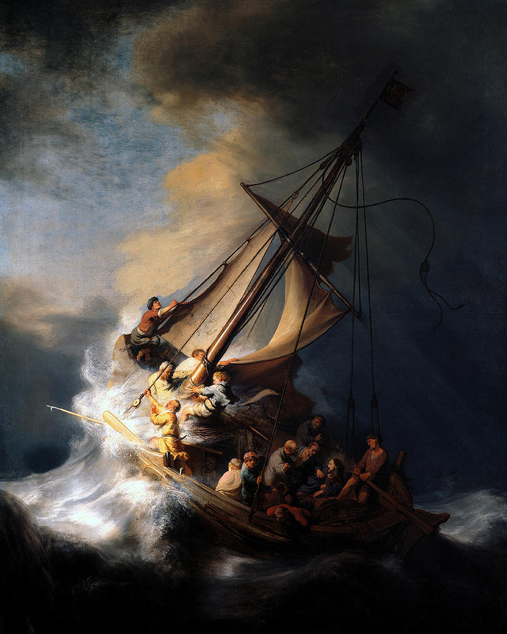 Rembrandt Digital Art - The Storm on the Sea of Galilee by Rembrandt