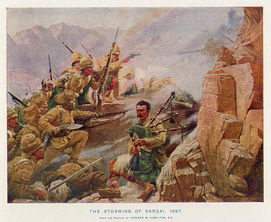 Afghan Drawing - The Storming Of Dargai The Gordon by Mary Evans Picture Library