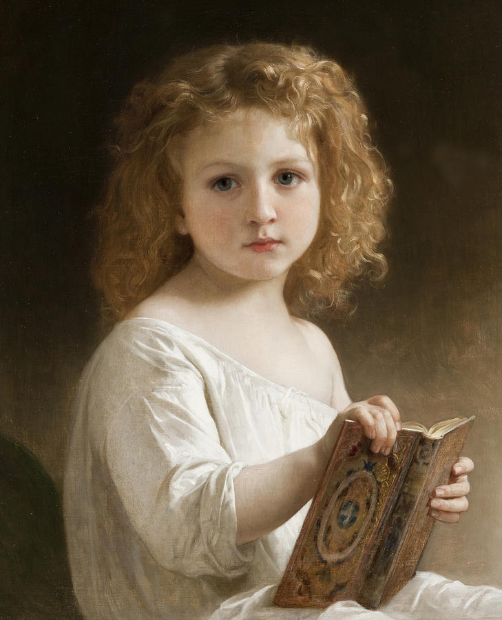 The Story Book Digital Art by William Adolphe Bouguereau