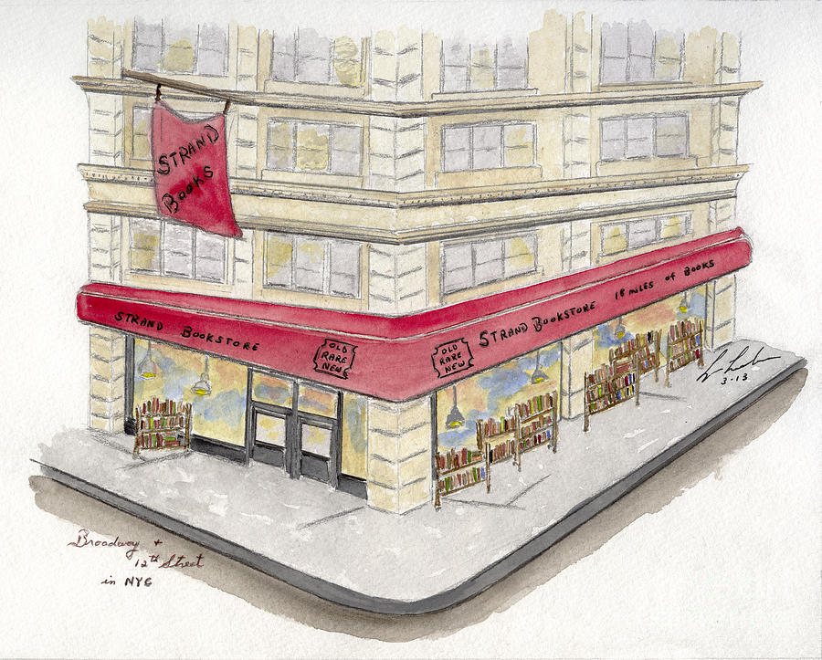 The Strand Bookstore Painting by AFineLyne