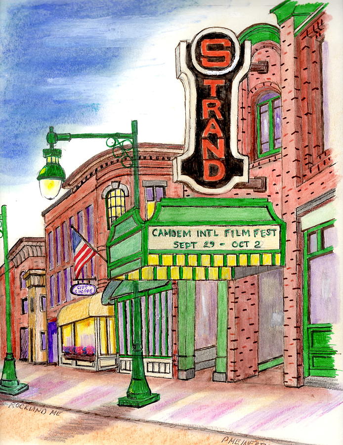 The Strand in Rockland ME Drawing by Paul Meinerth