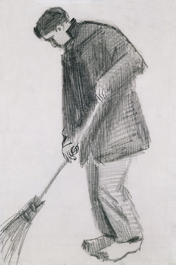Vincent Van Gogh Drawing - The Street Cleaner by Vincent van Gogh