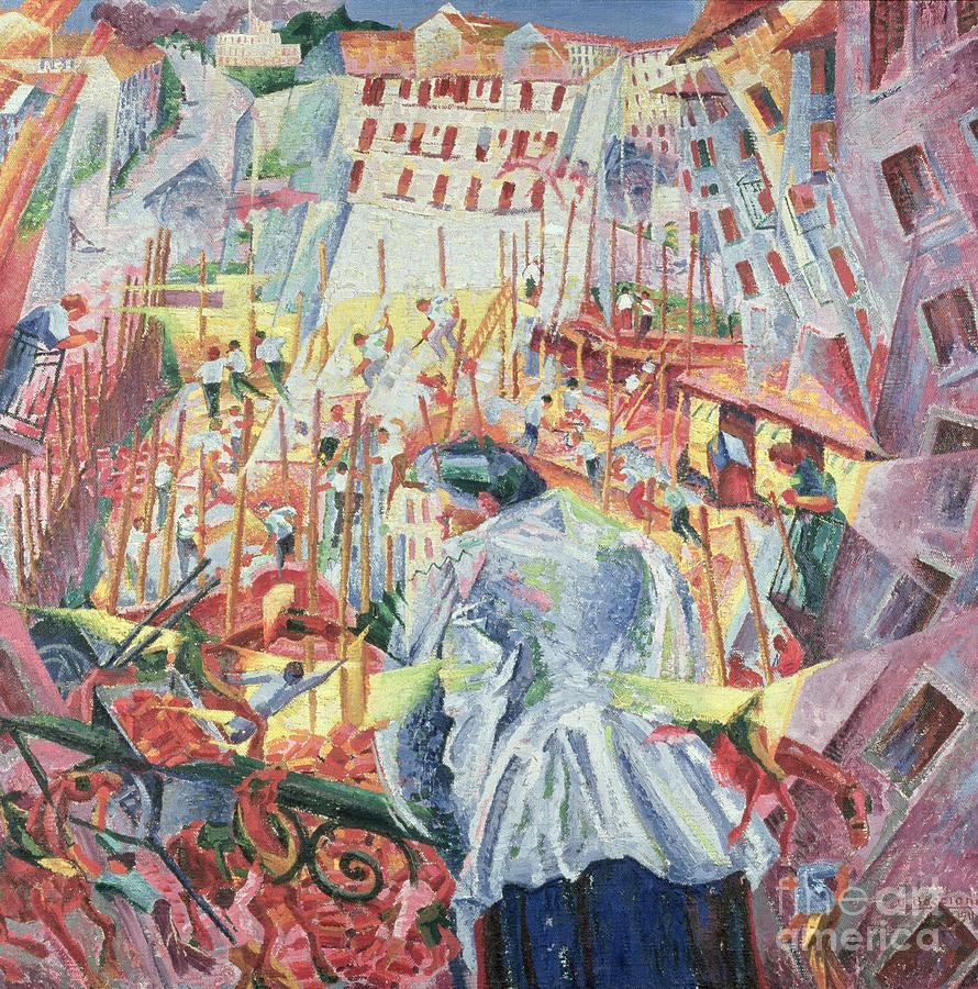 The Street Enters the House Painting by Umberto Boccioni