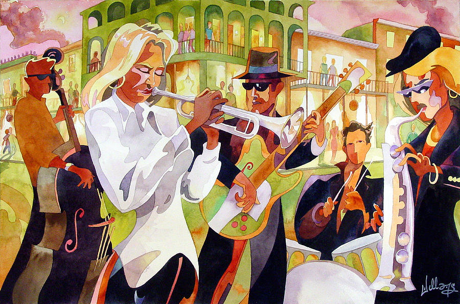 The Street Performers Painting by Mick Williams