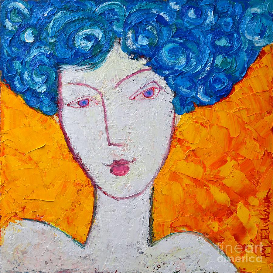 The Strength Of Grace Expressionist Girl Portrait Painting by Ana Maria Edulescu