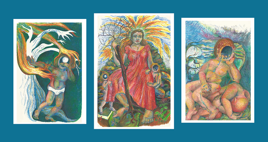 The Strength Tryptic Painting by Melinda Dare Benfield