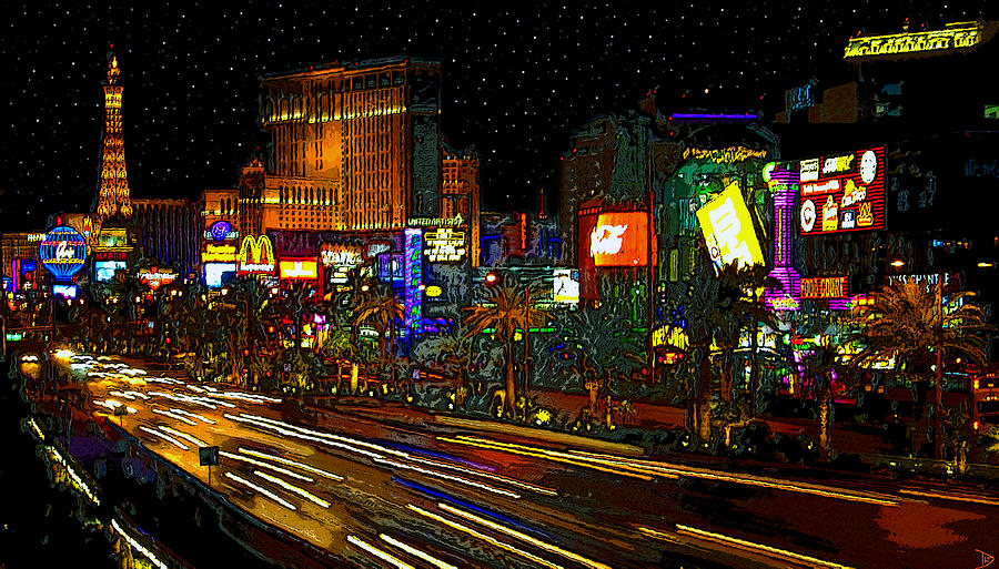 Las Vegas Nevada Painting - The Strip by David Lee Thompson