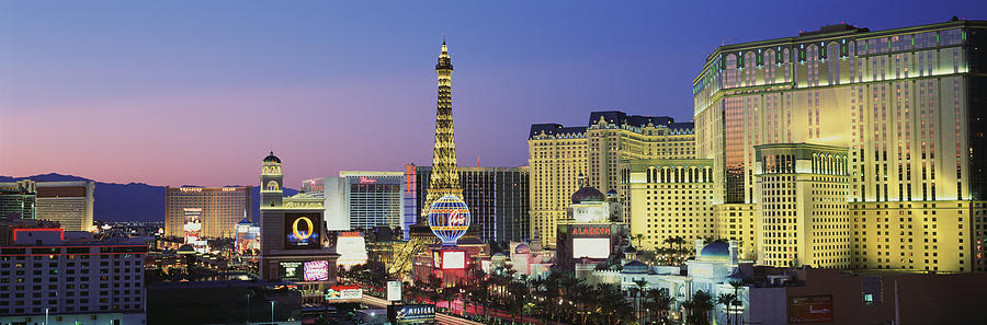 Las Vegas Photograph - The Strip Dusk Las Vegas Nv Usa by Panoramic Images