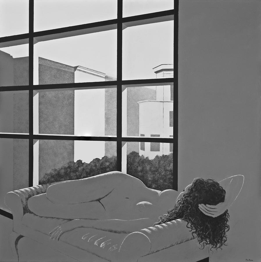 Black And White Painting - The Studio Window by Don Perino