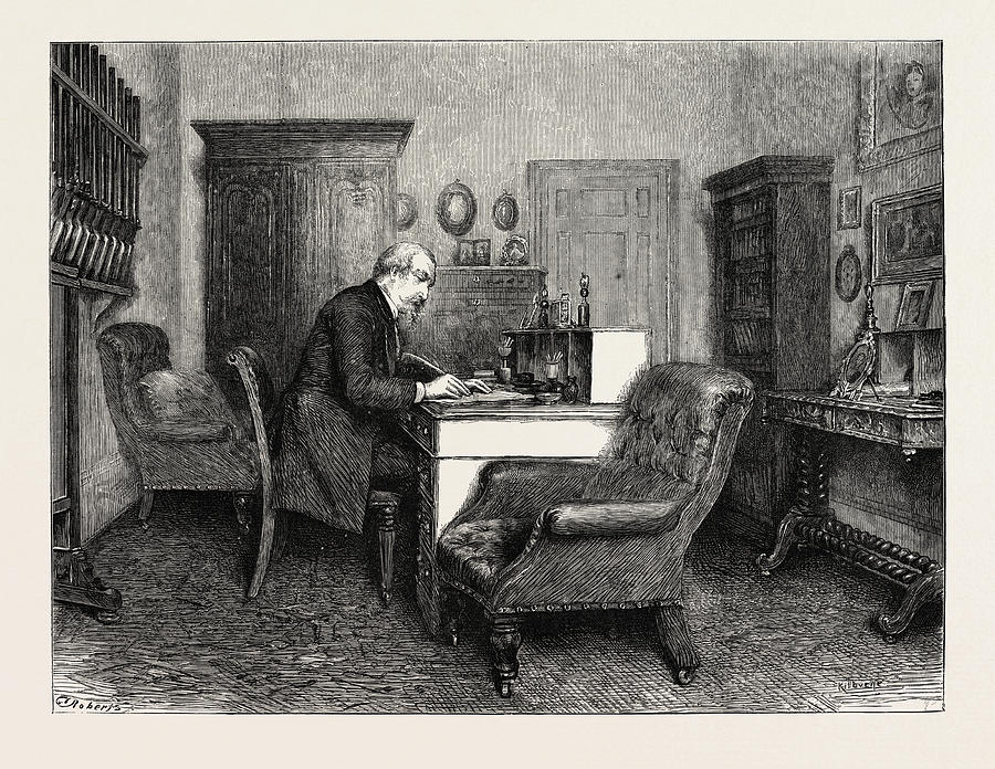 The Study Of Napoleon IIi At Chislehurst Drawing by English School ...