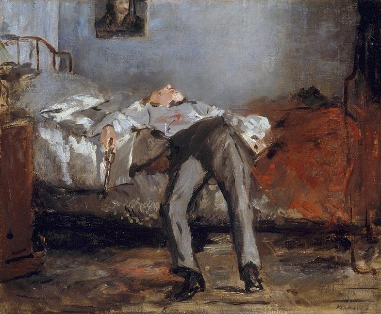 Edouard Manet Painting - The suicide by Edouard Manet
