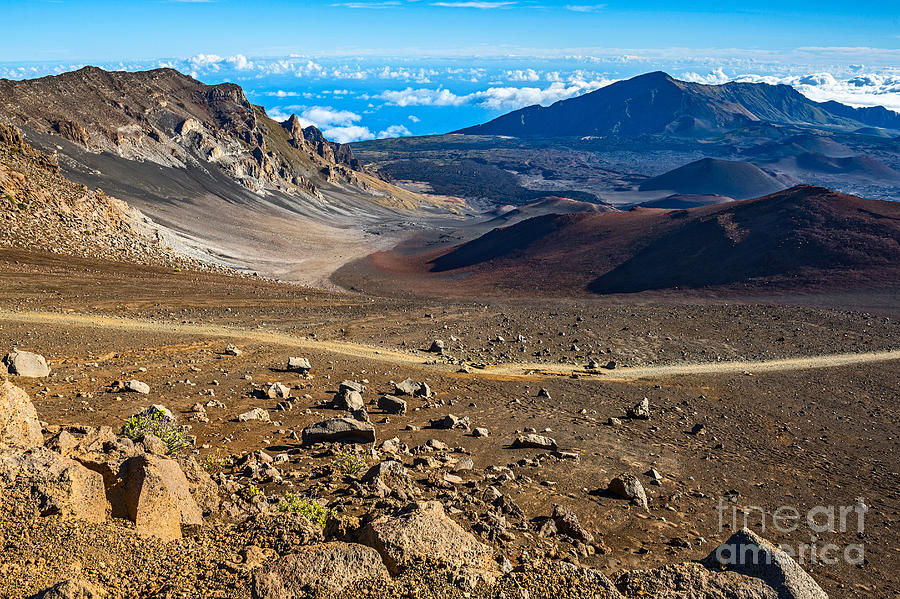 Haleakala National Park Photograph - The summit of Haleakala Volcano in Maui. by Jamie Pham