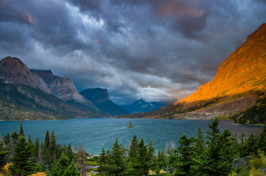 The Sun Rises on St. Mary Lake Photograph by Greg Nyquist