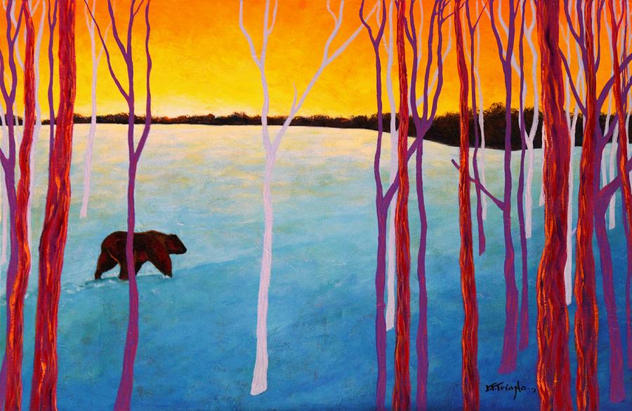 Wildlife Painting - The Sundowner by Joe  Triano