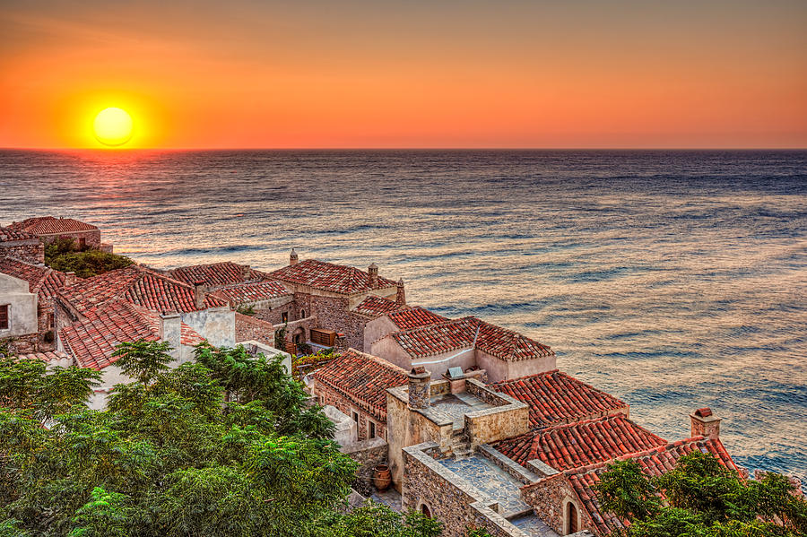 The sunrise in Monemvasia - Greece Photograph by Constantinos Iliopoulos