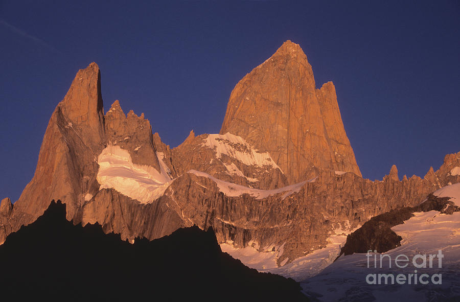 The Sunrise of Fire Mt Fitzroy Patagonia Photograph by James Brunker