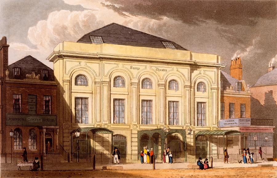 London Drawing - The Surrey Theatre, London, 1826 by Daniel Havell