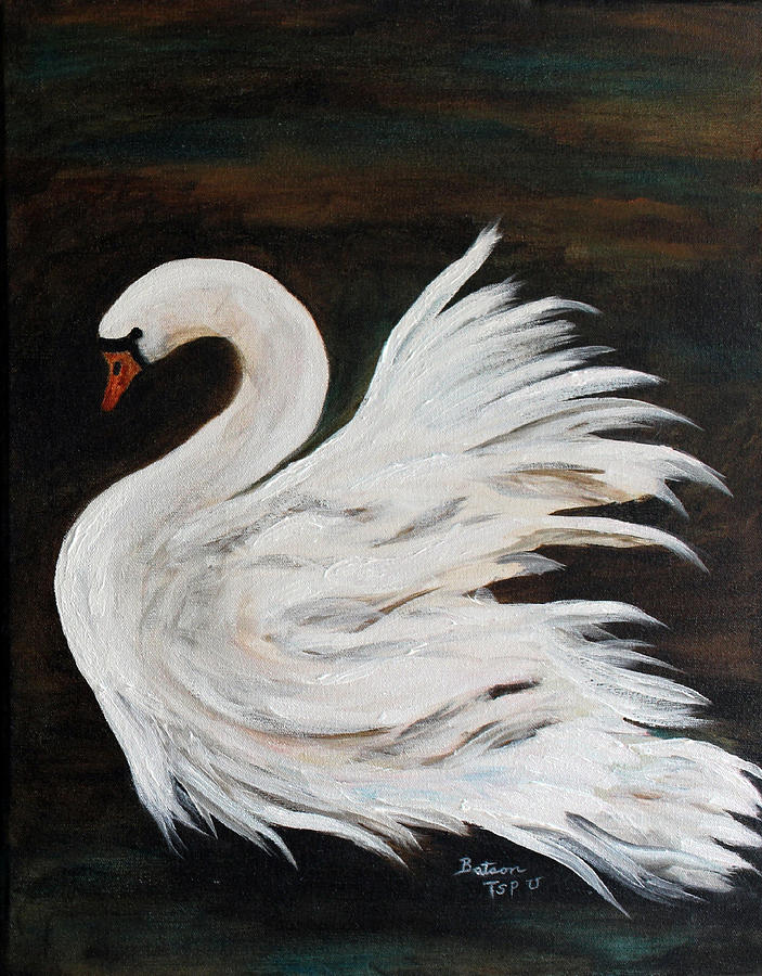 The Swans of Albury Manor II Painting by Barbie Batson