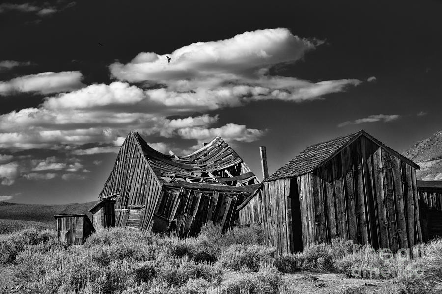 The Swayback Building In Black And White Photograph by Mimi Ditchie