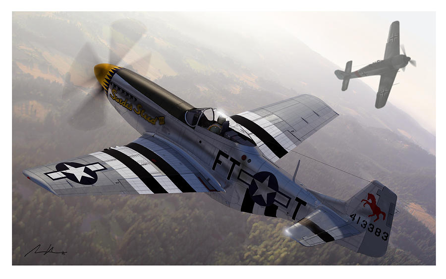 P-51 Mustang Painting - The Sweede Steed by Adam Burch