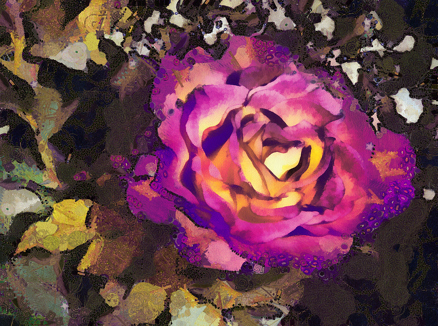 Abstract Mixed Media - The Sweetest Rose 2 by Angelina Tamez