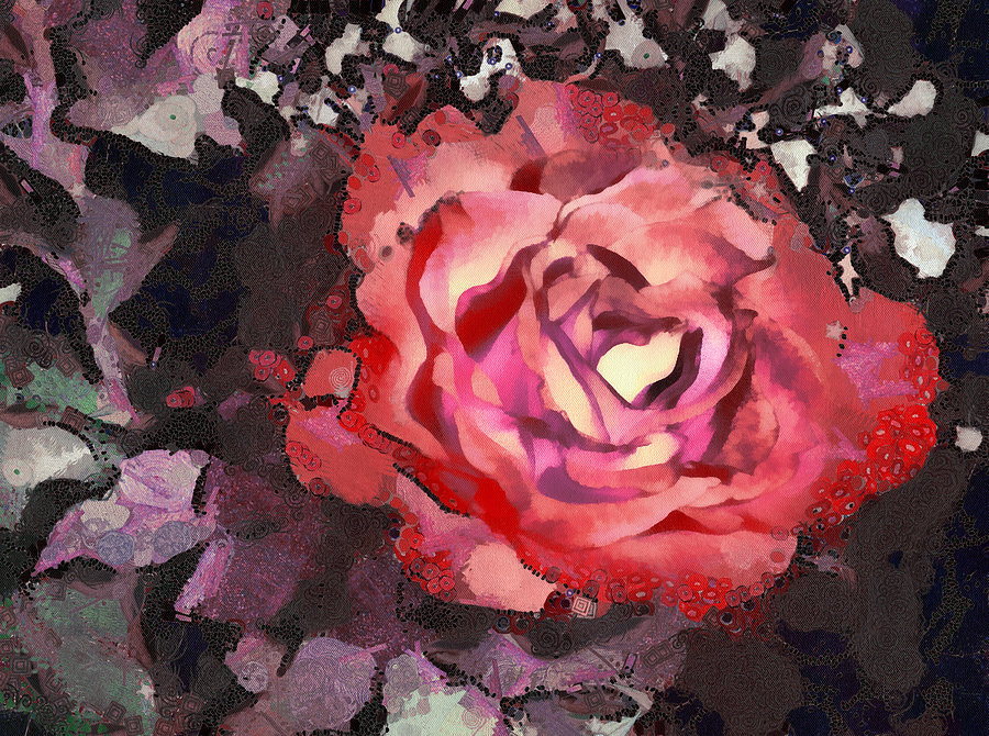 Abstract Mixed Media - The Sweetest Rose 3 by Angelina Tamez
