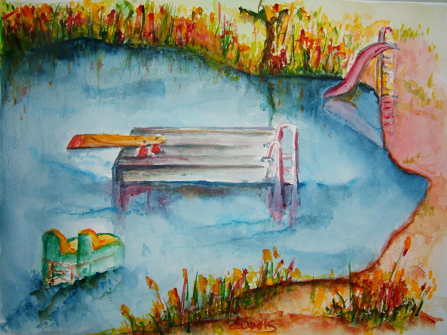 Summer Painting - The Swimming Hole by Elaine Duras