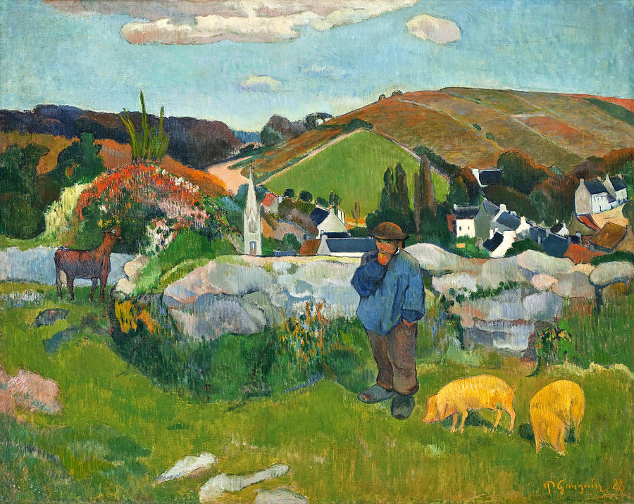 The Swineherd Painting by Paul Gauguin