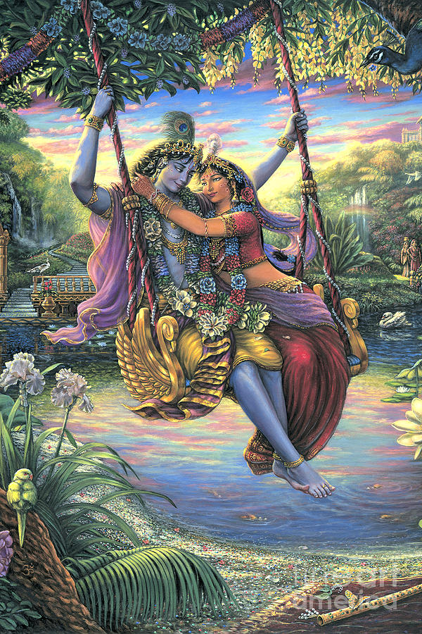 The Swing Pastime 2 Painting by Vishnu Das