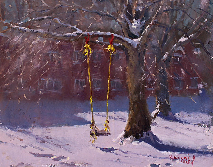 Tree Painting - The Swinger by Ylli Haruni