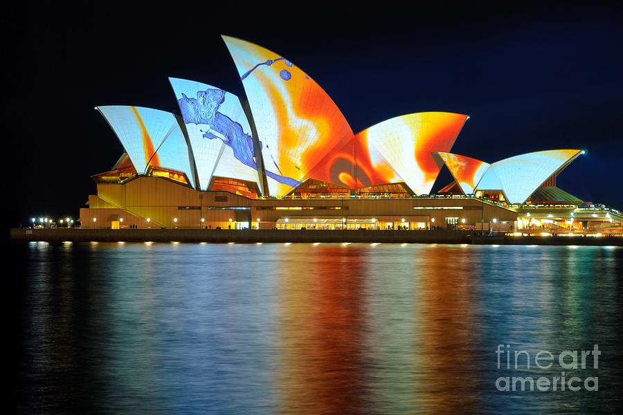 Architecture Photograph - The Sydney Opera House in vivid colour by David Hill