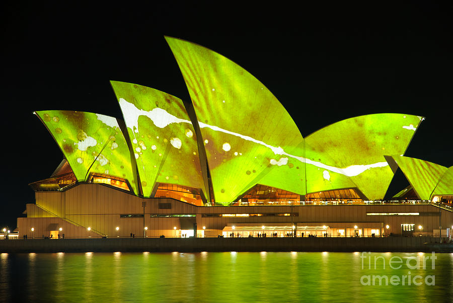 Abstract Photograph - The Sydney Opera House in vivid green by David Hill