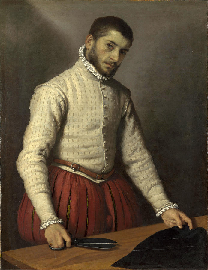 The Tailor. Il Tagliapanni Painting by Giovanni Battista Moroni