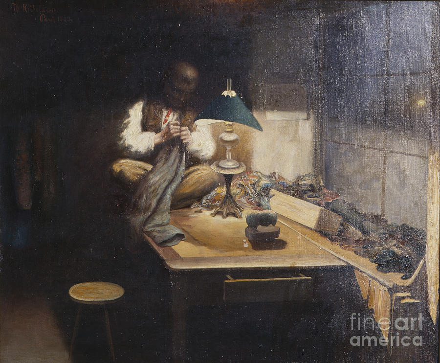 The tailor Painting by Theodor Kittelsen