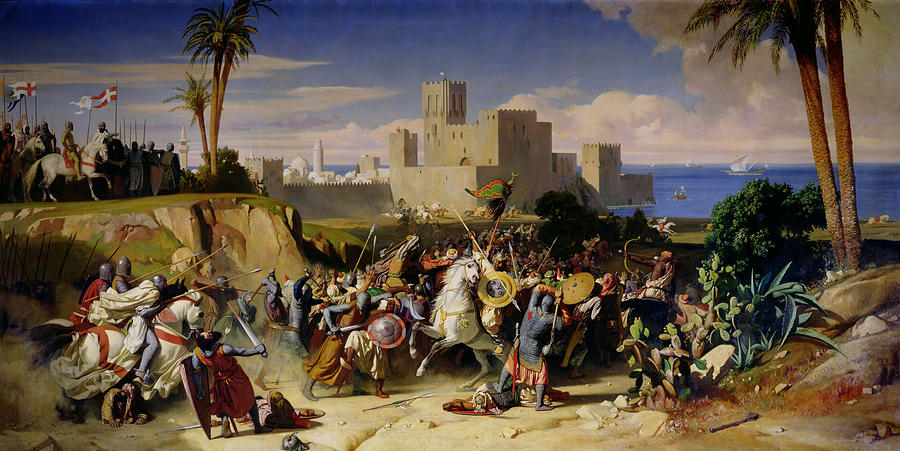 Knight Painting - The Taking of Beirut by the Crusaders by Alexandre Jean Baptiste Hesse 