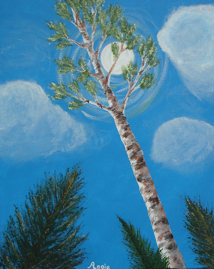 The Tall Birch Painting by Angie Butler