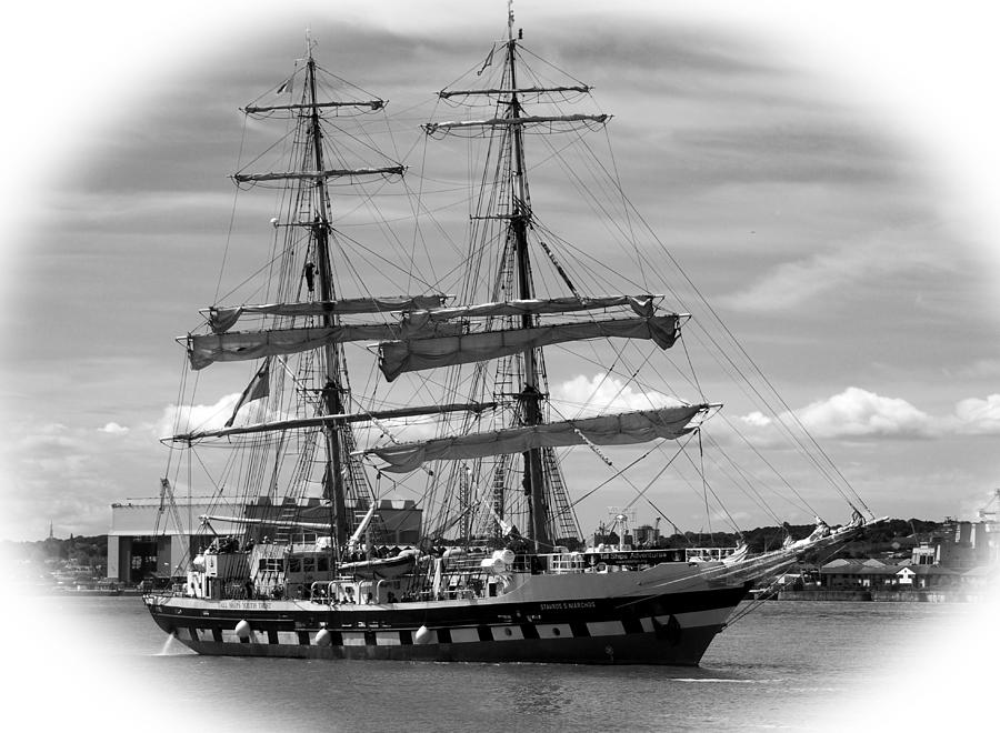 Black And White Photograph - The tall ship by Susan Tinsley